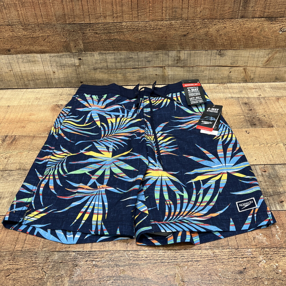 Speedo 4 Way Stretch Eco Mens Swimsuit Trunks Size Medium 9” Inseam NWT!